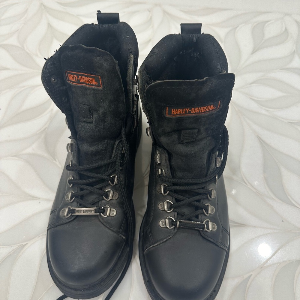 Harley-Davidson Black Leather Men's Boots-used